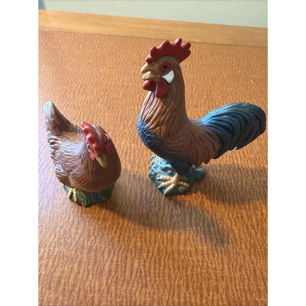 Schleich 13126 Rooster & Hen ‎ (Chicken) *Retired/Farm Life '98-99 RARE